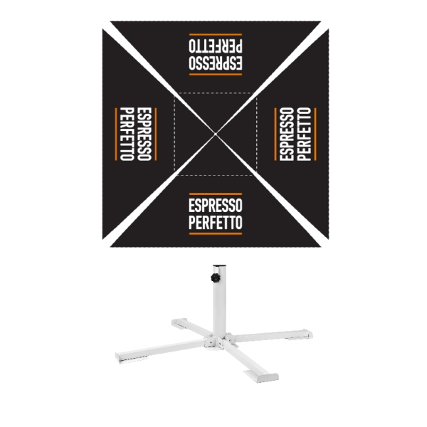 Espresso Perfetto Sonnenschirm 4x4m Schwarz Inkl. Metallkreuz - Ohne Betonplatten.png