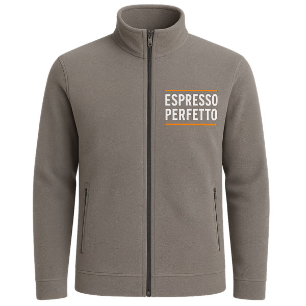 Espresso Perfetto Fleecejacke Grau - Slim Fit - 1.png